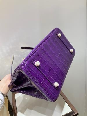 wholesale quality hermes birkin 30 shinny niloticus crocodile 9g amethyst